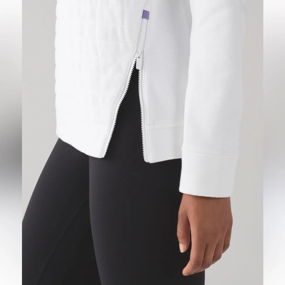 Lululemon Be True Crew Fleece Quilted Sweater White